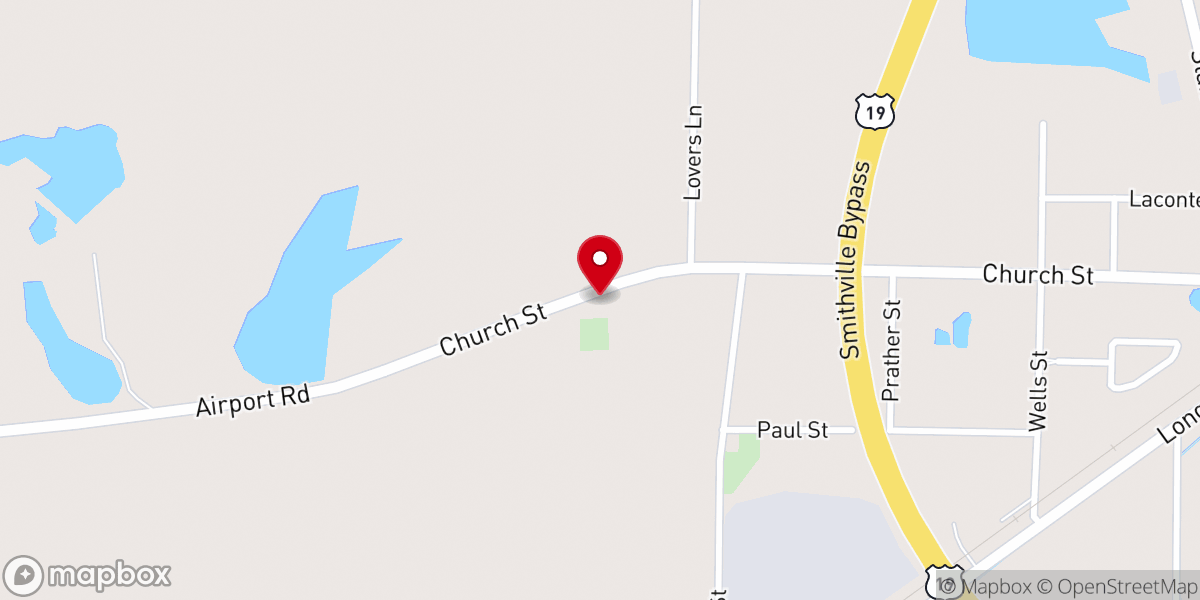 Map showing location of New Hope Church