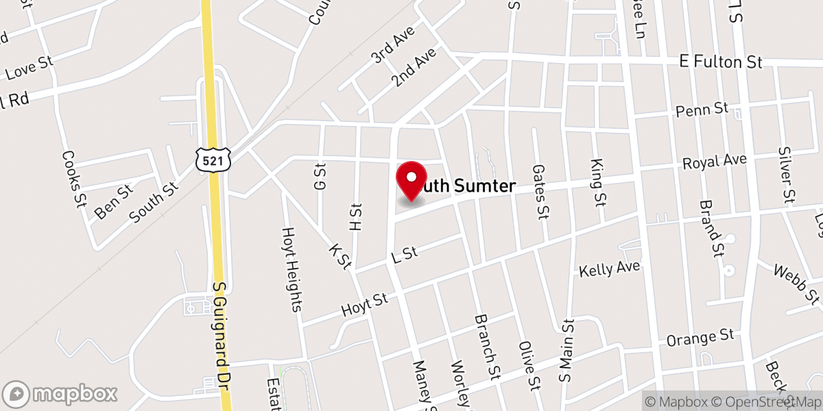 Map showing location of Church of God By Faith