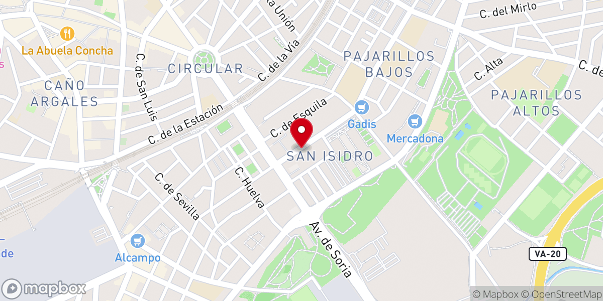 Map showing location of Parroquia de San Isidro Labrador