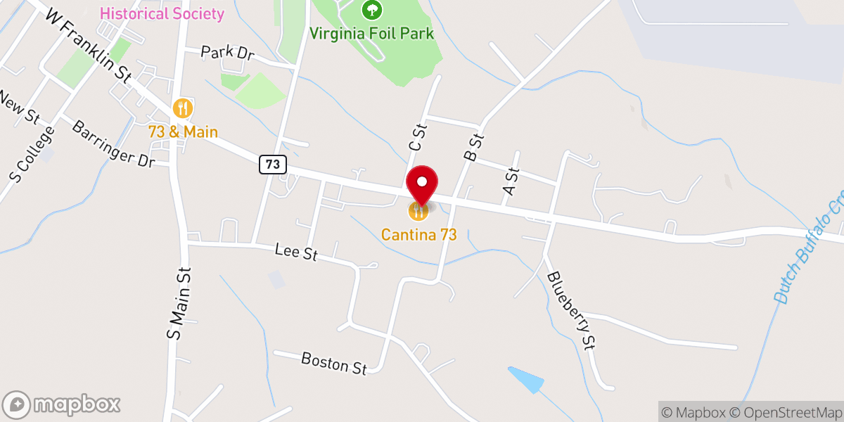 Map showing location of Cantina 73