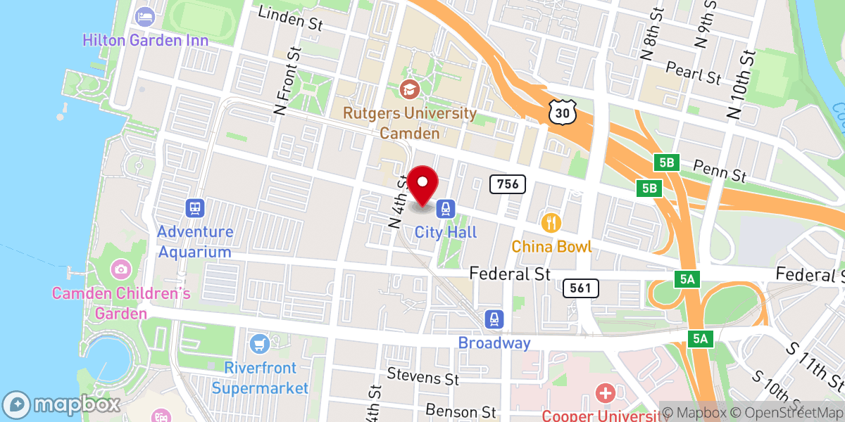 Map showing location of St Paul's Episcopal Church