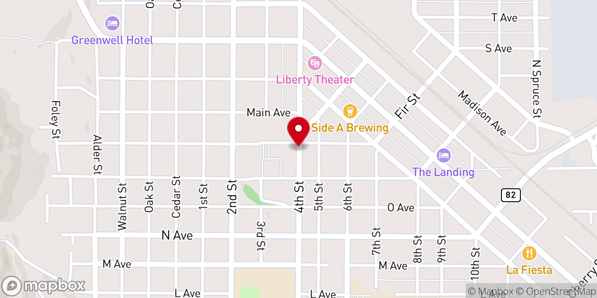 Map showing location of La Grande United Methodist Church