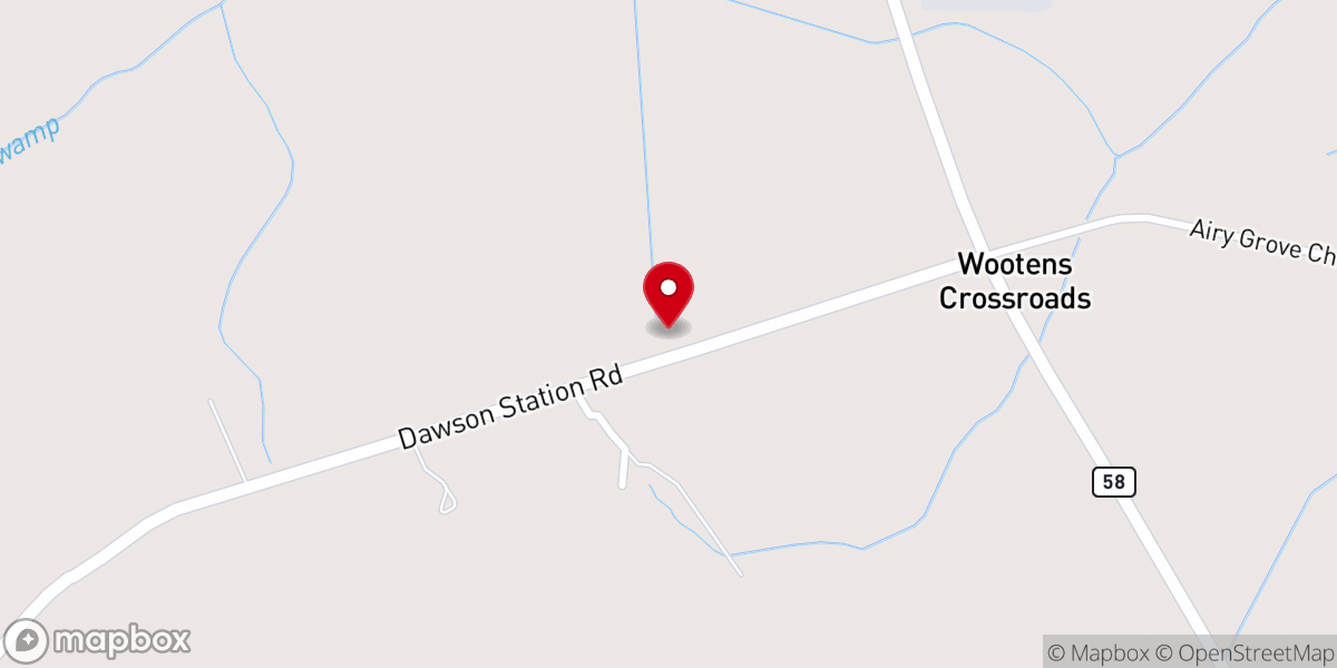 Map showing location of Post Oak Church