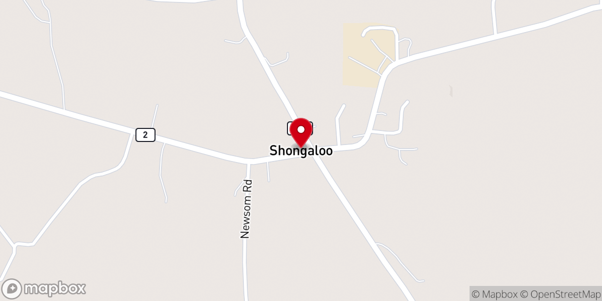Map showing location of Shongaloo