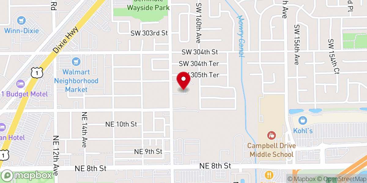 Map showing location of Homestead Mennonite Church