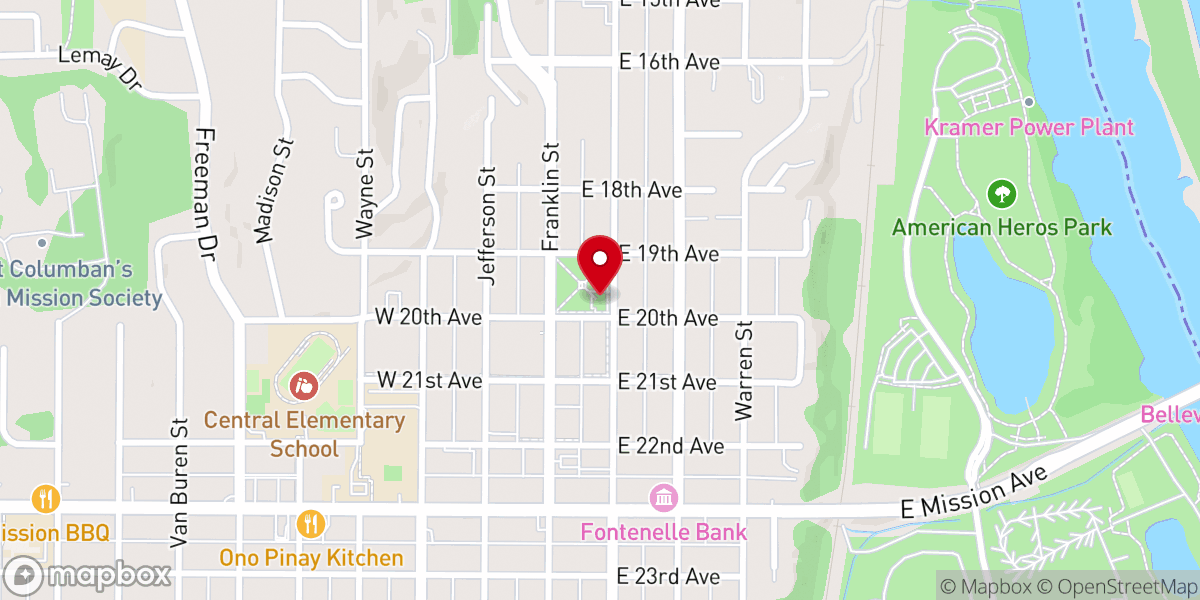 Map showing location of Bellevue Food Pantry