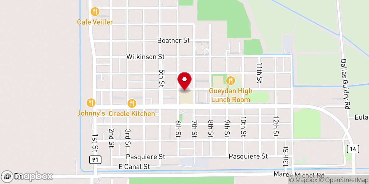 Map showing location of Saint Peter Catholic Church Offices