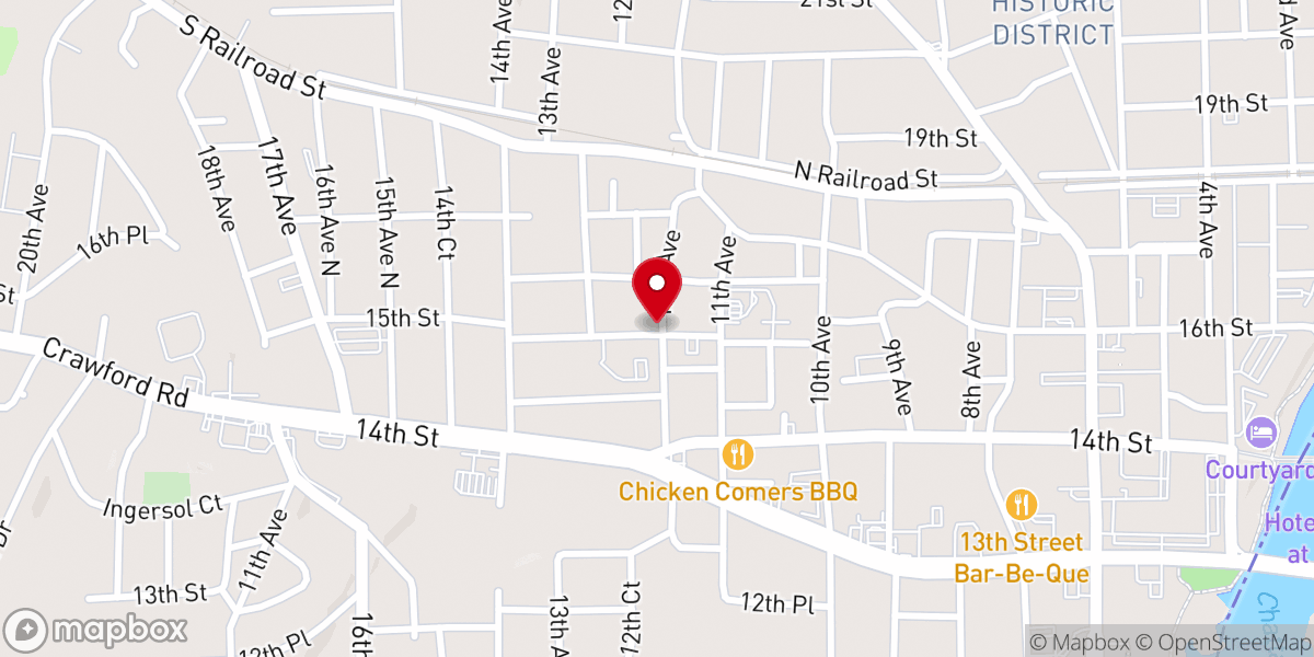 Map showing location of Allen Temple AME Church
