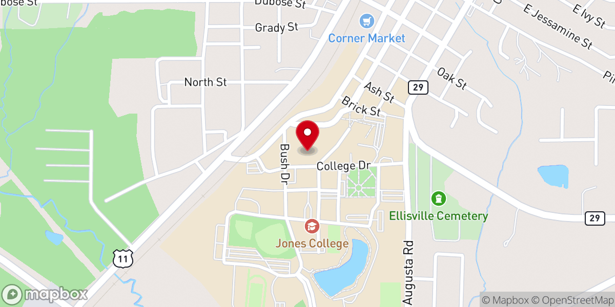 Map showing location of Foote Chapel