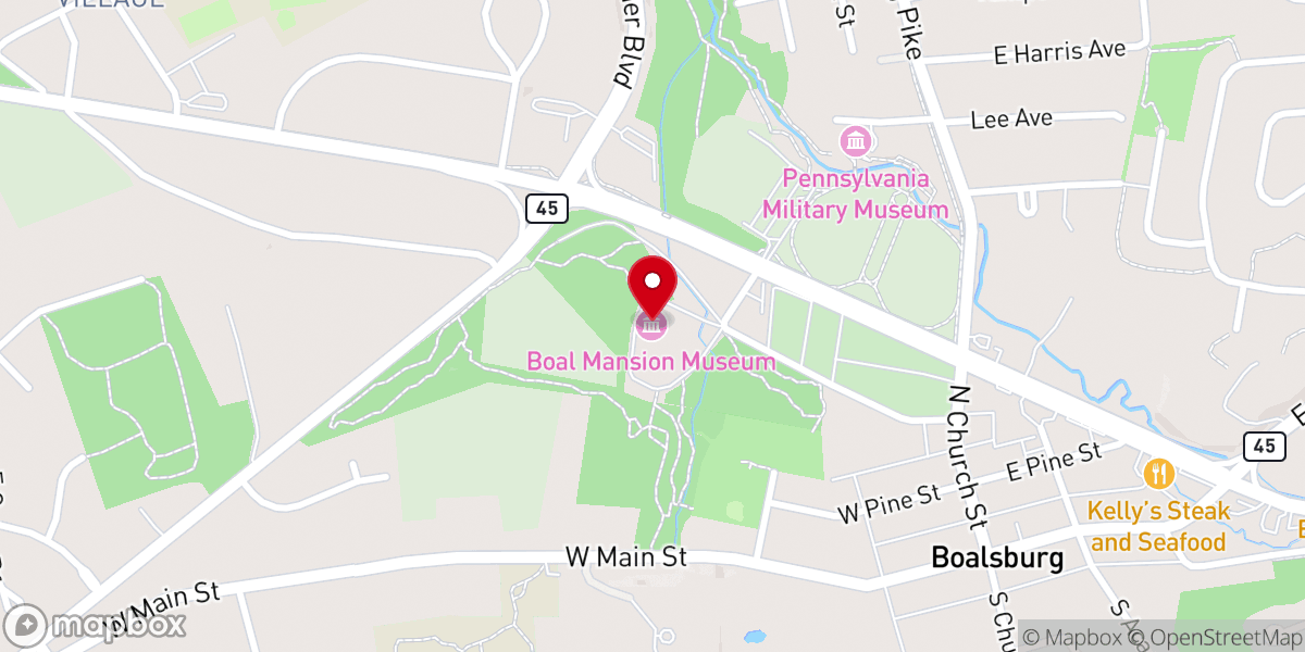 Map showing location of Boal Museum Visitors' Center