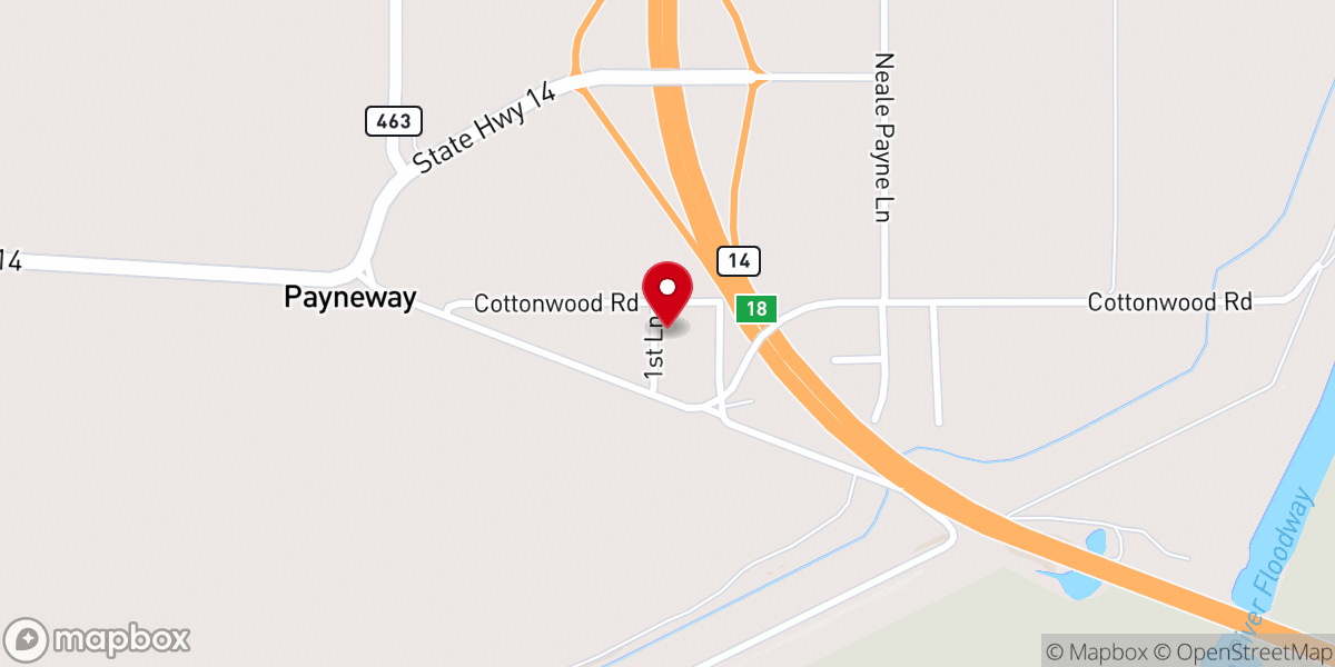 Map showing location of Corners Chapel Baptist Church
