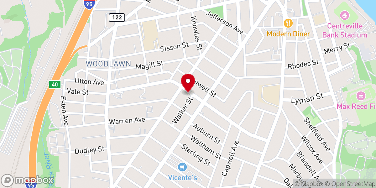 Map showing location of Bethany Baptist Church