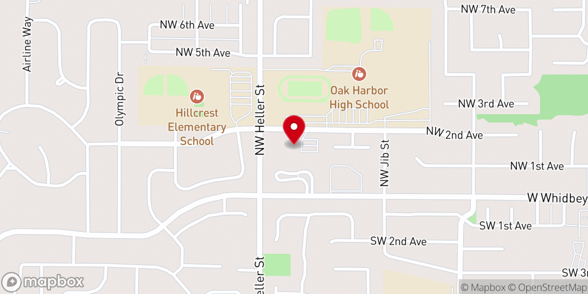 Map showing location of Oak Harbor Lutheran Church