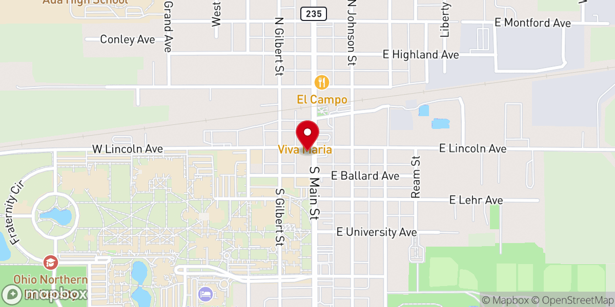Map showing location of First Presbyterian Church - Ada