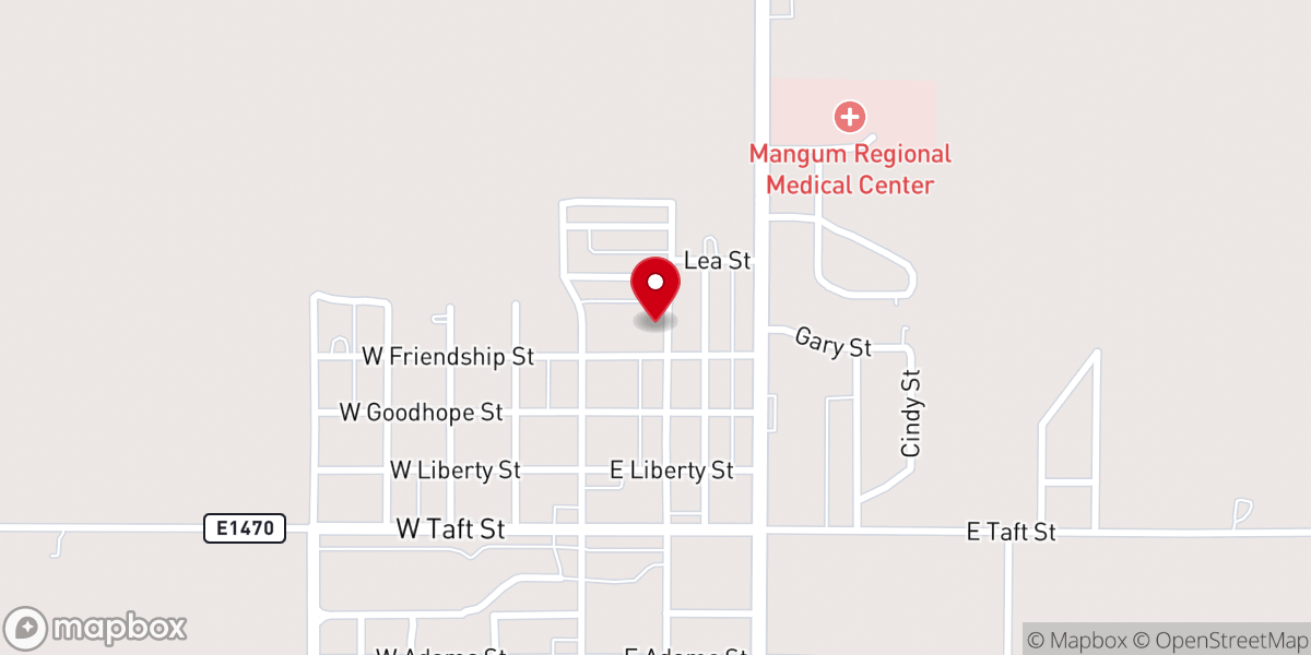 Map showing location of Trinity Baptist Church