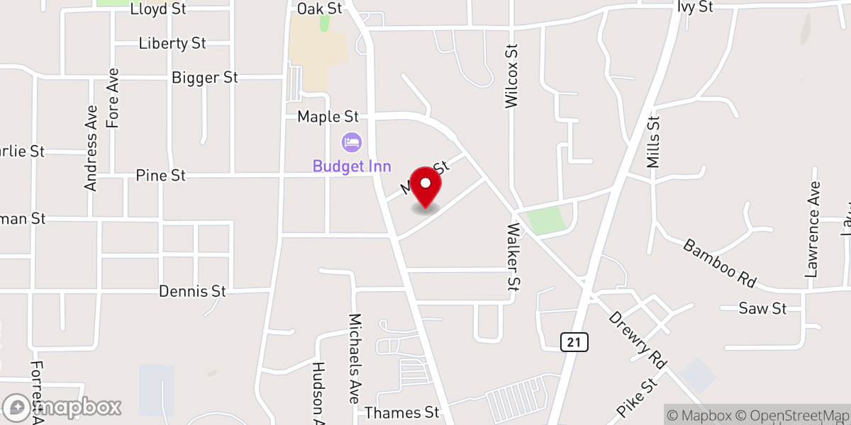 Map showing location of Monroeville Church of the Nazarene