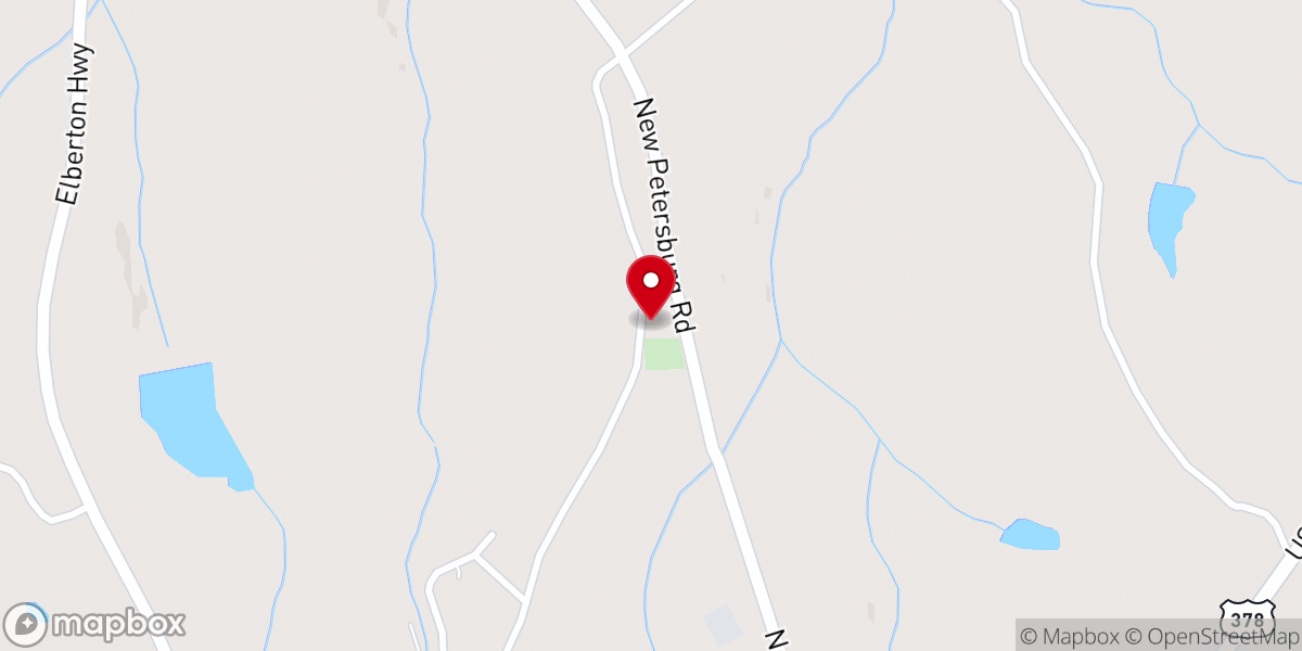 Map showing location of Prices Grove Baptist Church