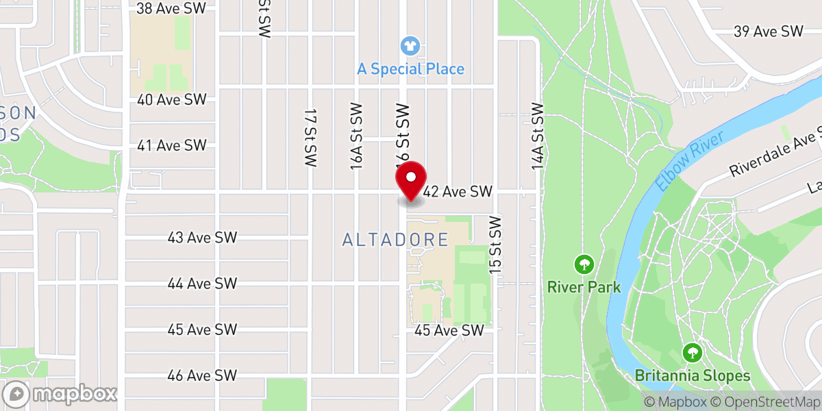 Map showing location of Altadore Church