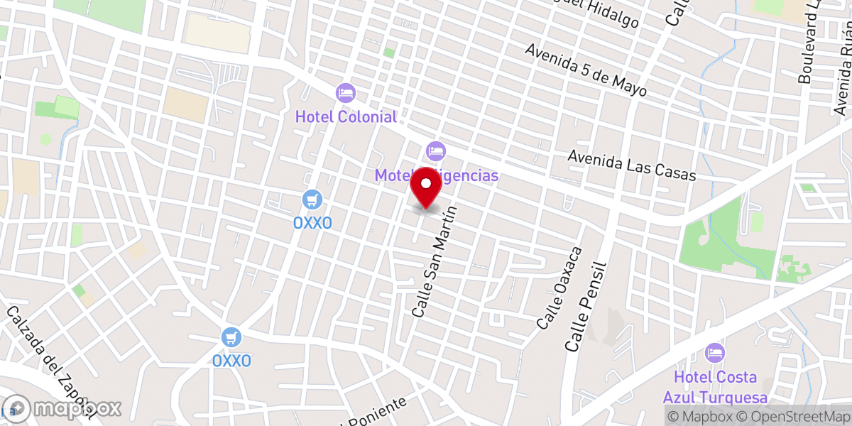 Map showing location of Iglesia Cristiana Reformada Hechos 2:42