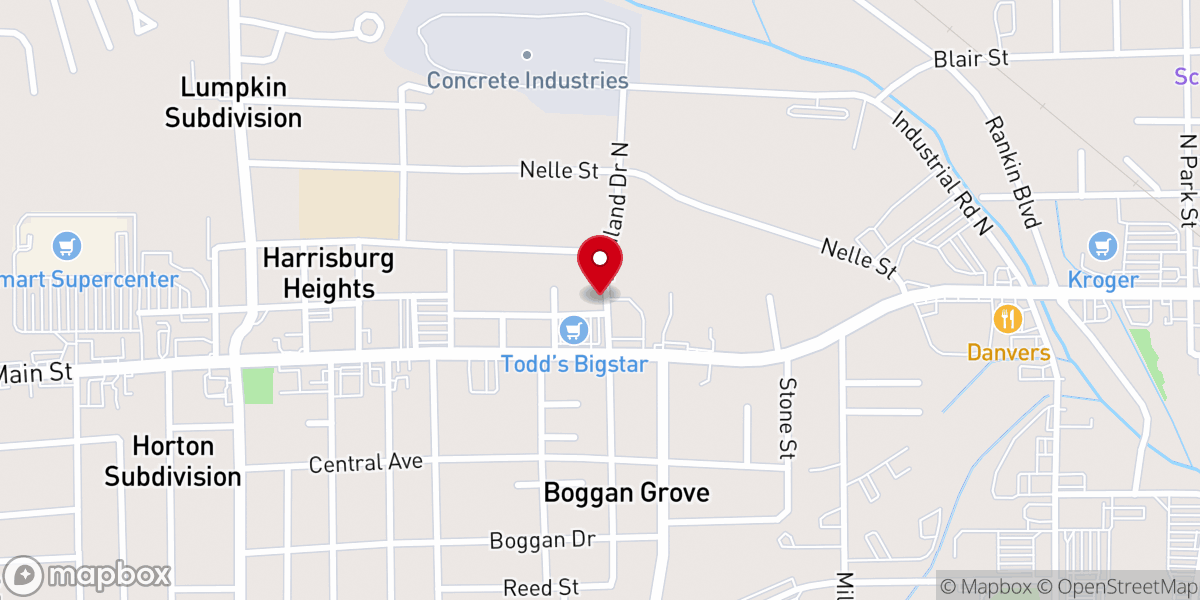 Map showing location of Willis Heights Primitive Baptist Church