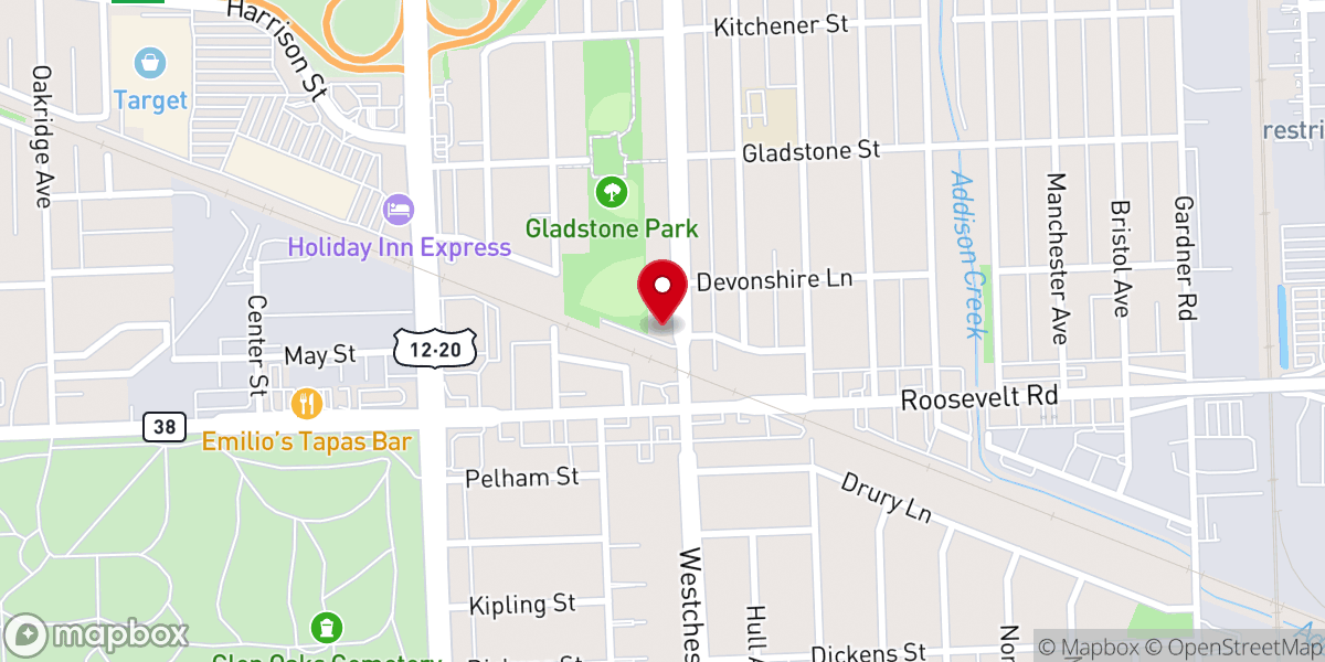 Map showing location of Faith Lutheran Church