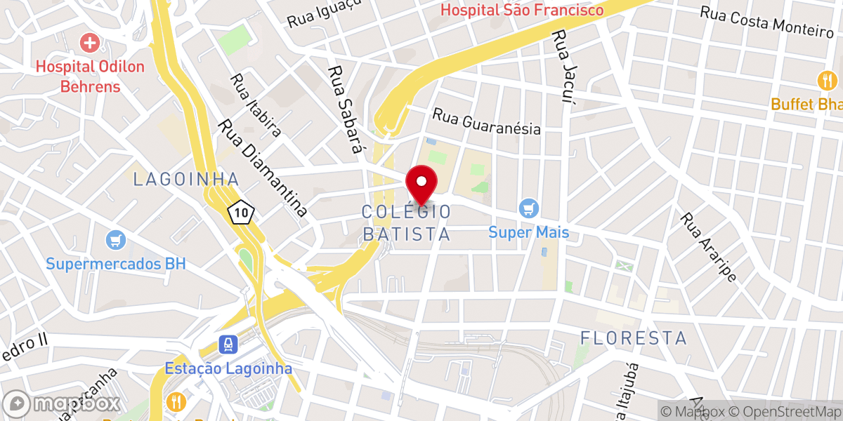 Map showing location of Convenção Batista Mineira