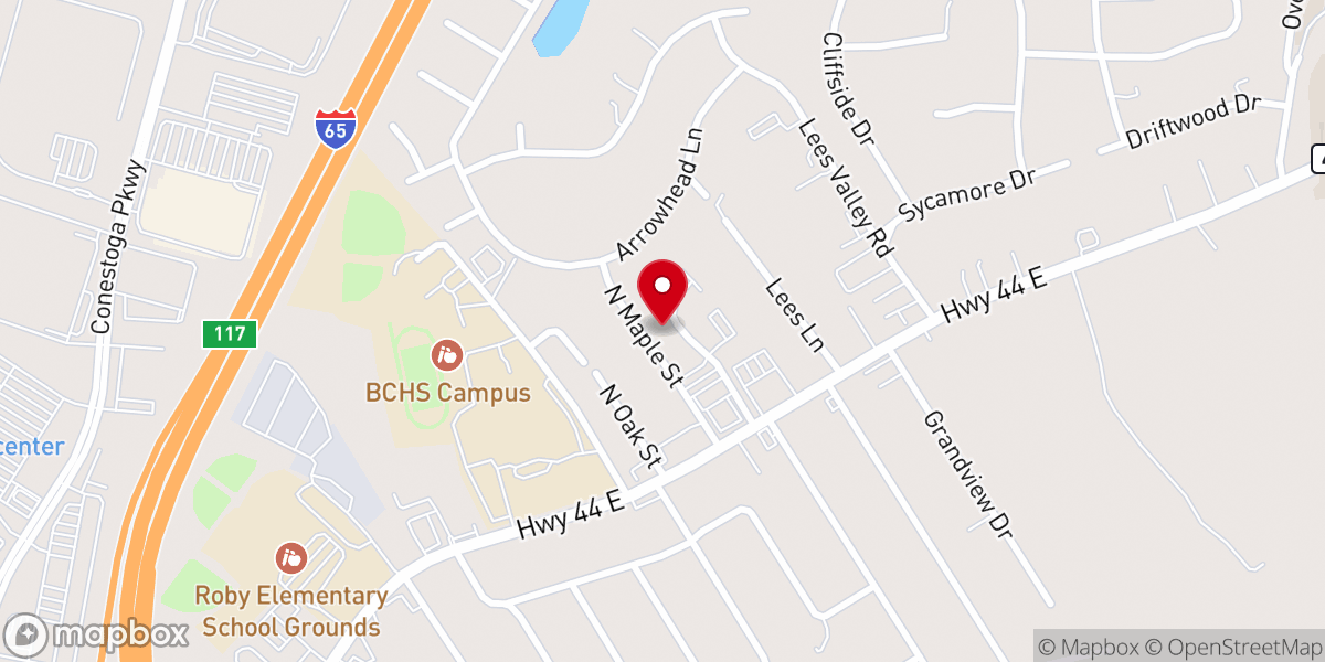Map showing location of Shepherdsville First Church of the Nazarene - Food Distribution Center
