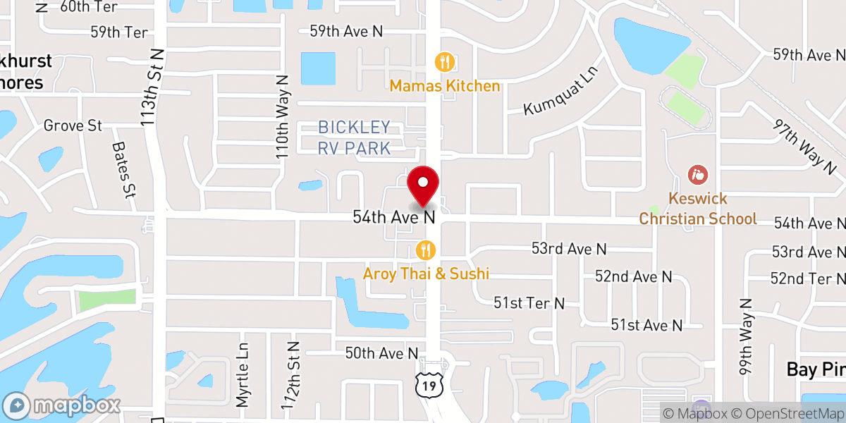 Map showing location of Christ the King Presbyterian