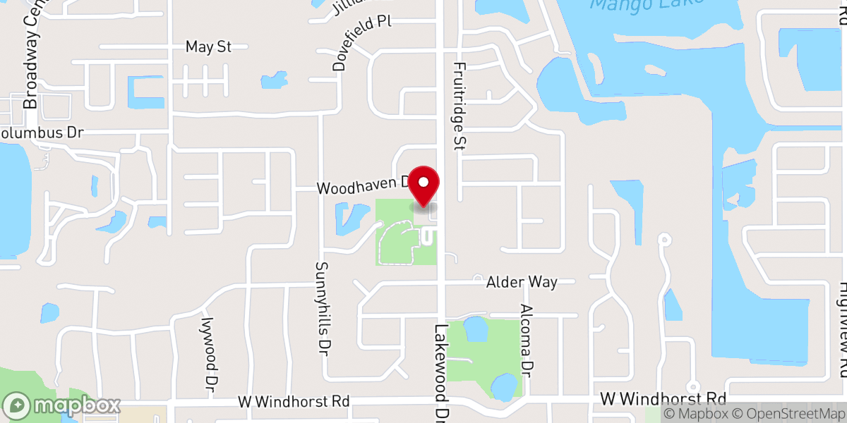 Map showing location of Lakewood Community Church of God