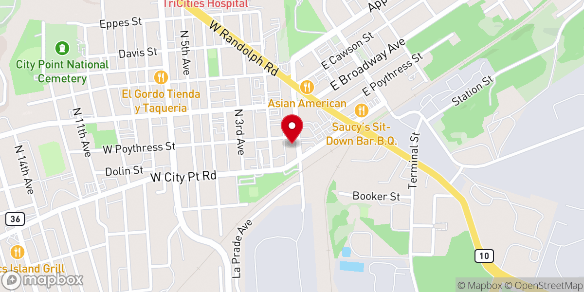 Map showing location of Apostolic Church of Deliverence
