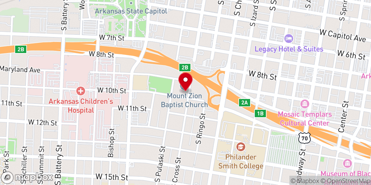 Map showing location of Mount Zion Baptist Church