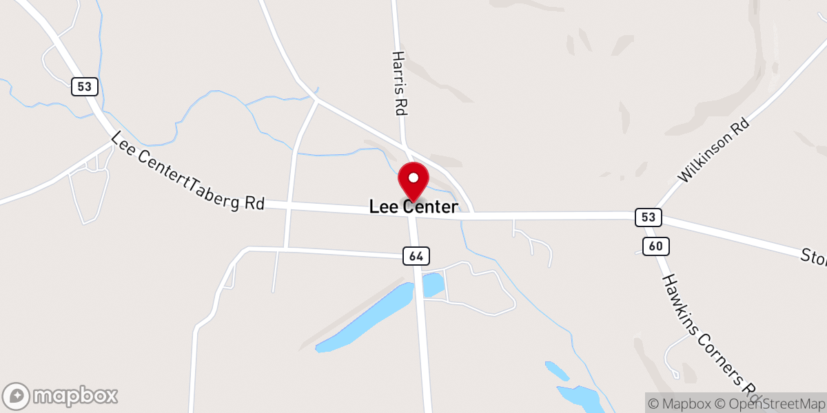 Map showing location of Lee Center
