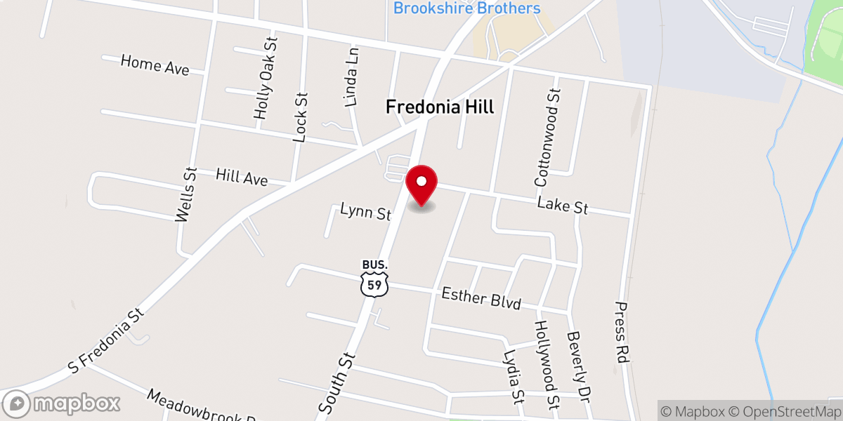 Map showing location of Fredonia Hill Baptist Church