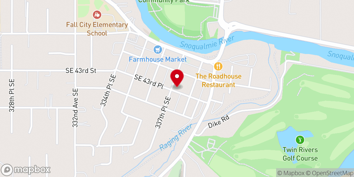 Map showing location of Fall City Community Food Pantry