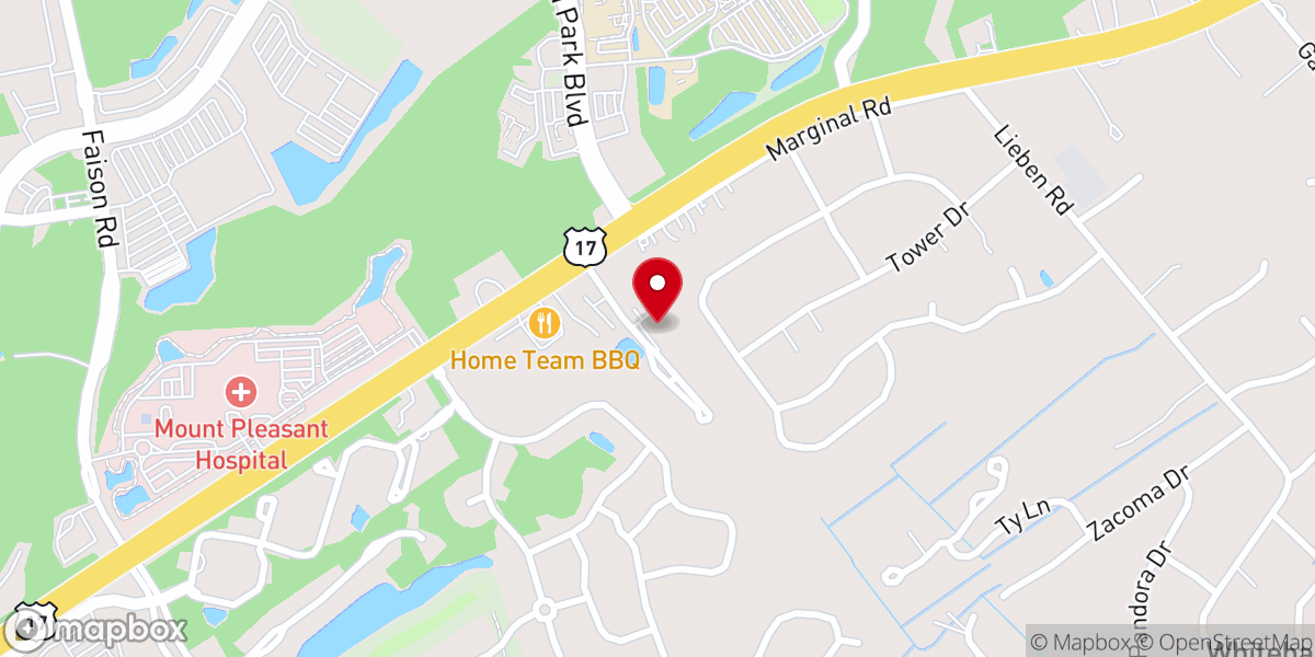 Map showing location of New Covenant Church of God Mt. Pleasant