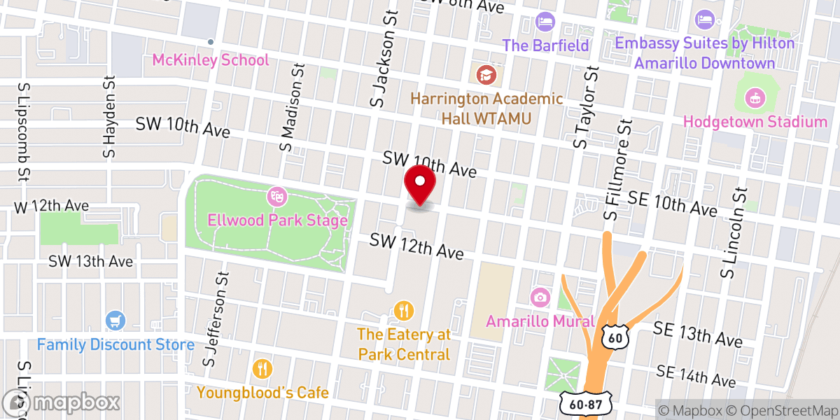 Map showing location of Central Presbyterian Church