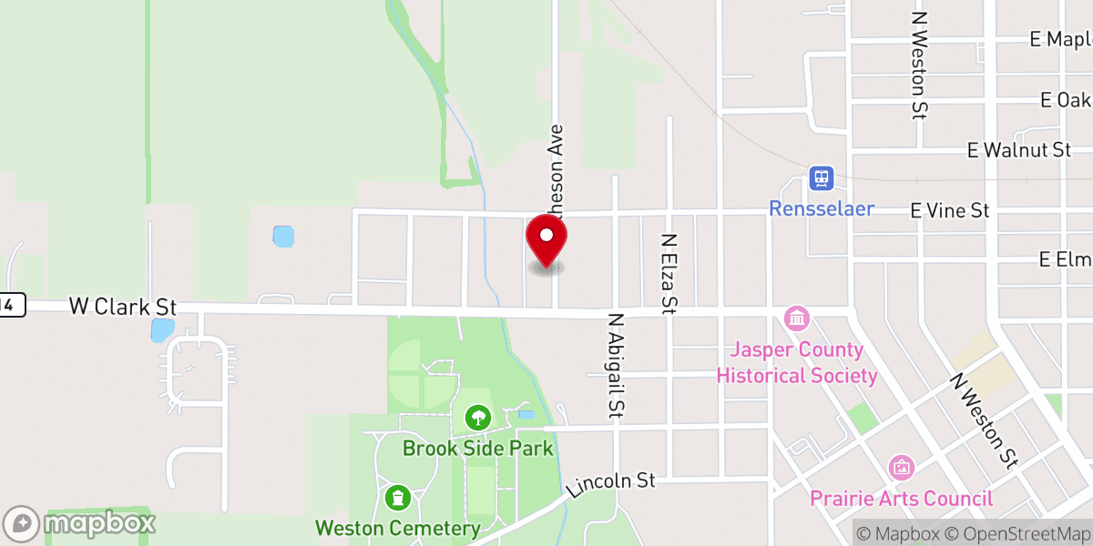Map showing location of Bible Baptist Church