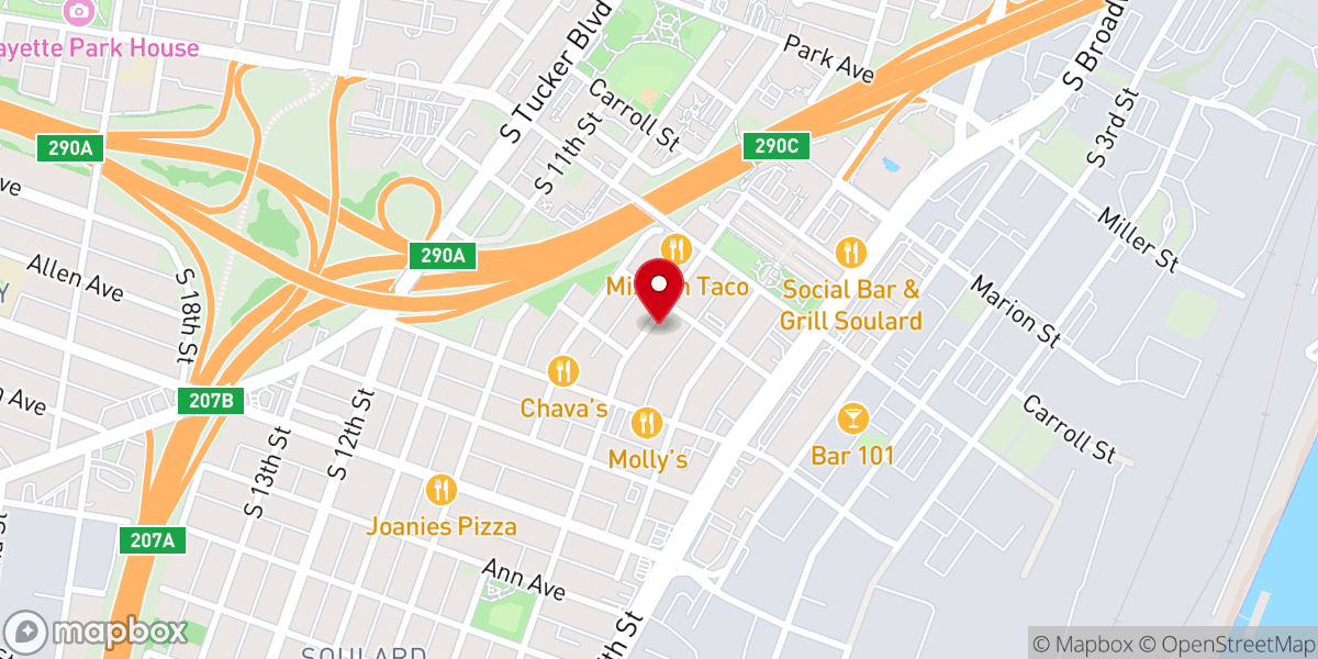 Map showing location of 9th Street Abbey