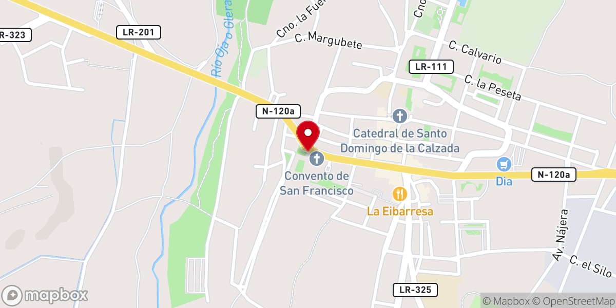 Map showing location of Convento de San Francisco