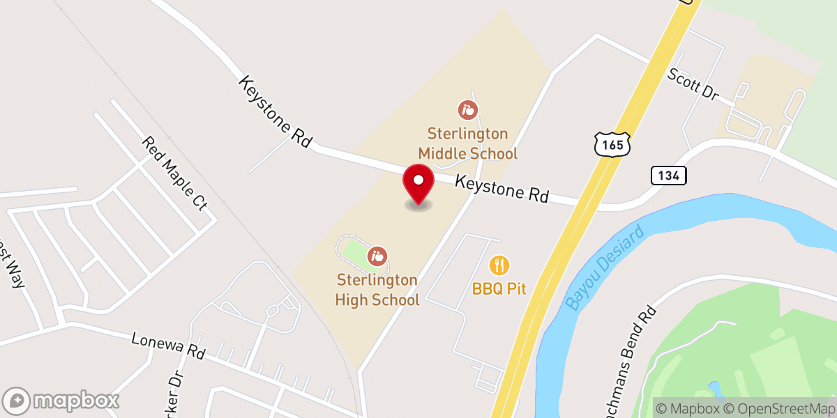 Map showing location of Sterlington High School