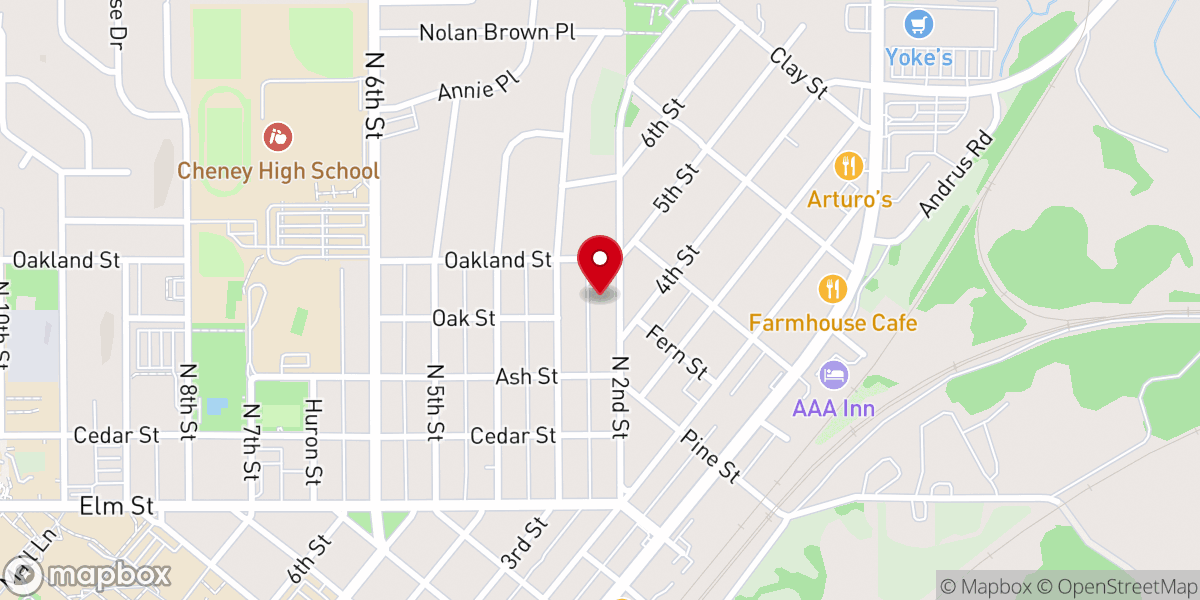 Map showing location of Cheney Faith Center