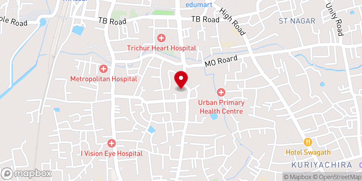 Map showing location of Christ The King Church