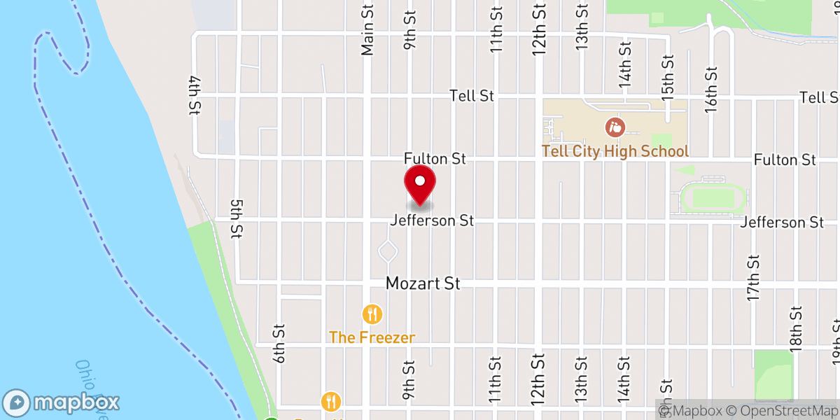 Map showing location of Catholic Charities