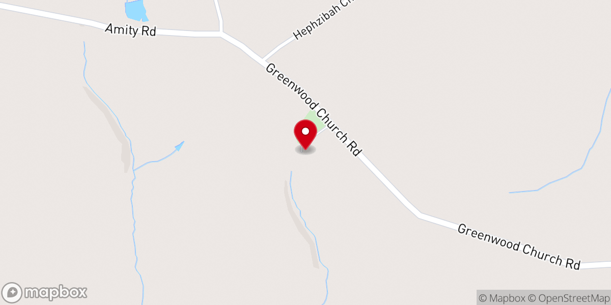Map showing location of Greenwood Baptist Church