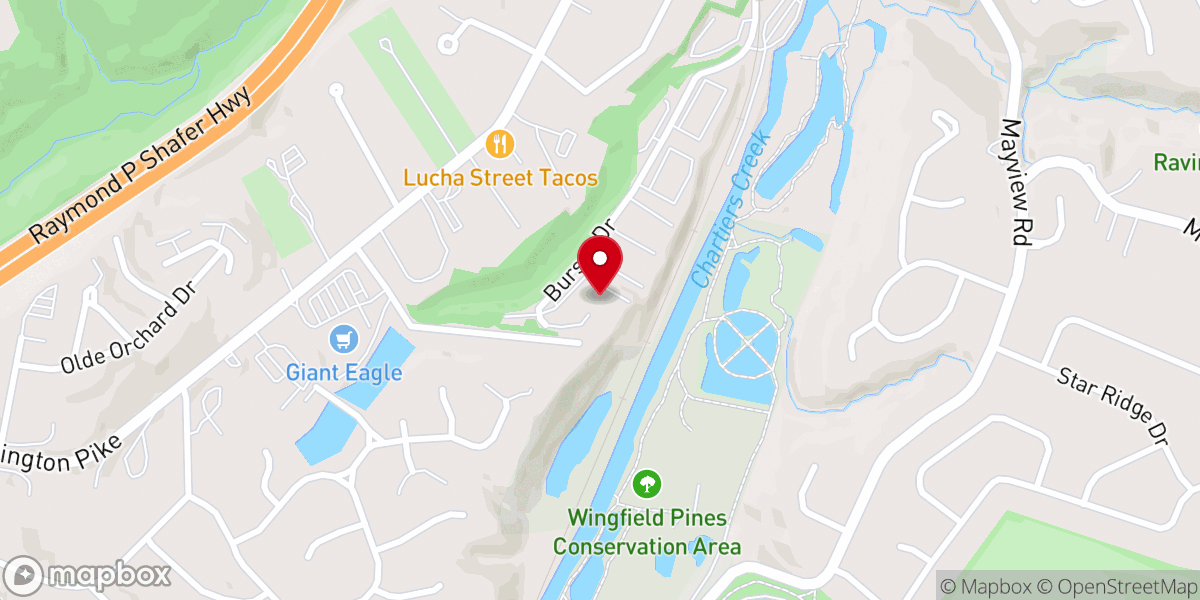 Map showing location of Life Church Pittsburgh