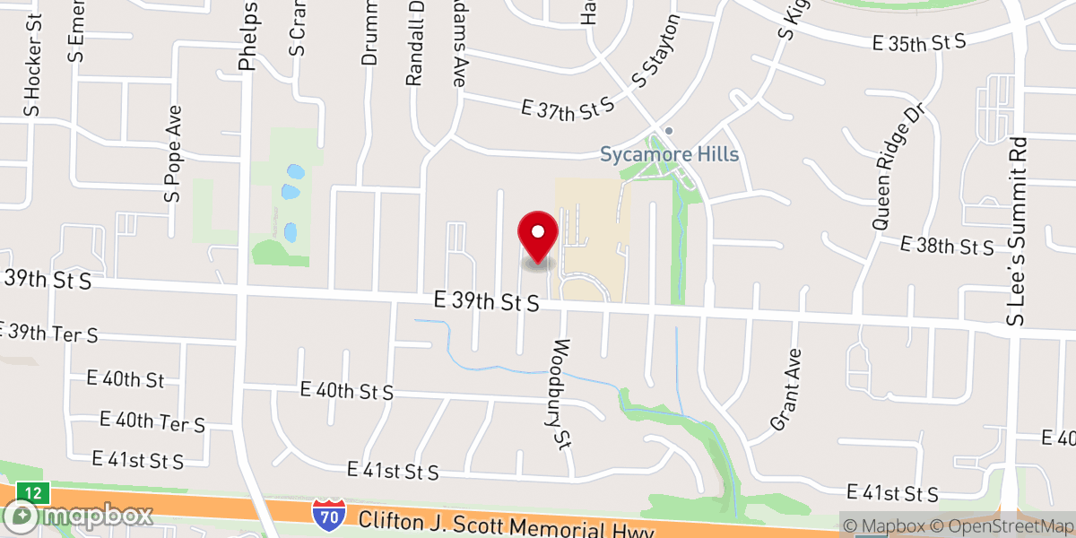 Map showing location of Sycamore Hills Baptist Church