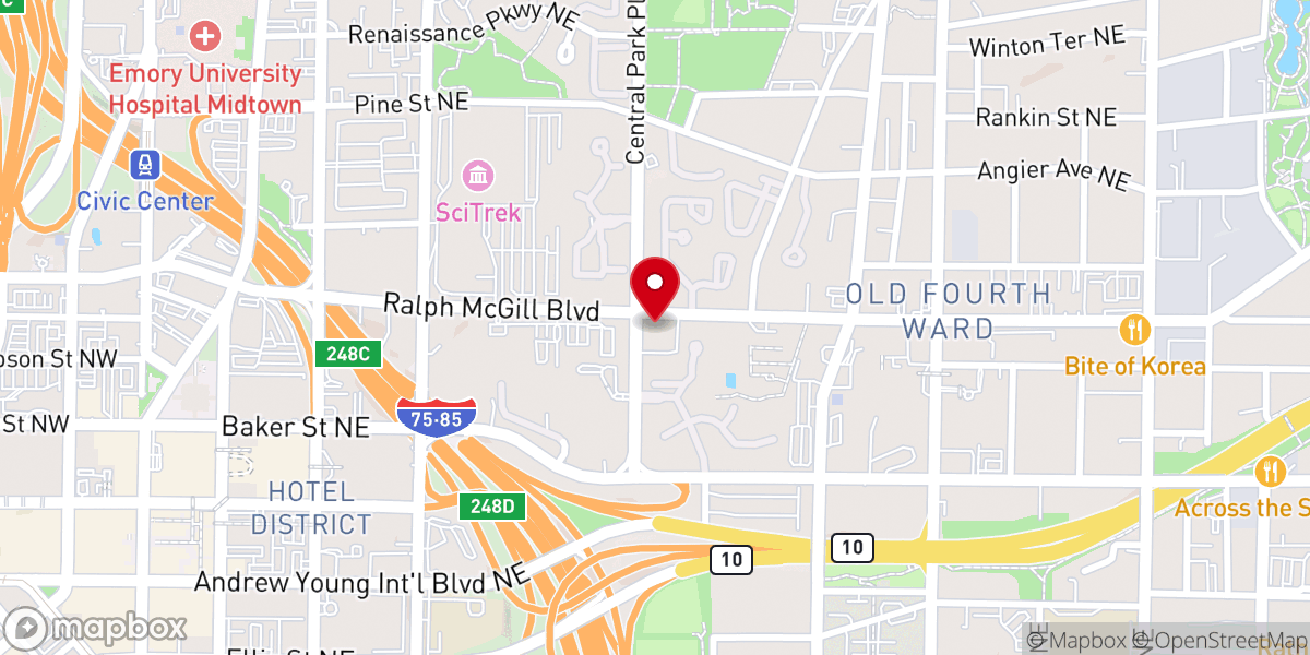 Map showing location of Historic Butler Street Baptist Church