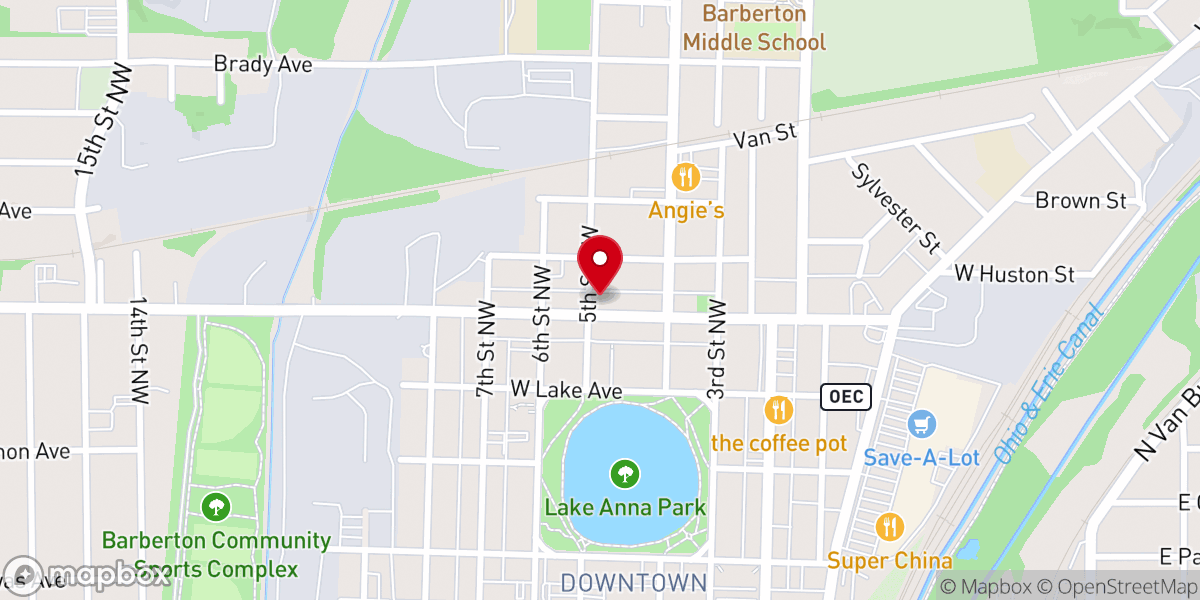 Map showing location of St Andrew's Episcopal Church