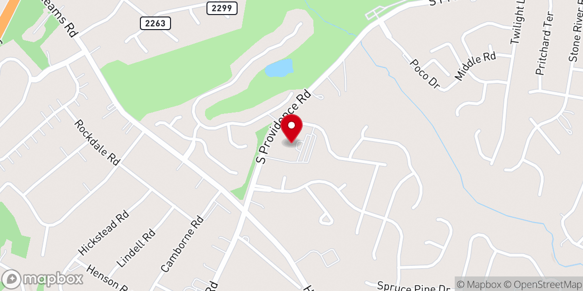 Map showing location of Bethany Place Baptist Church