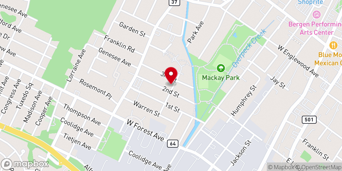 Map showing location of Ebenezer Baptist Church